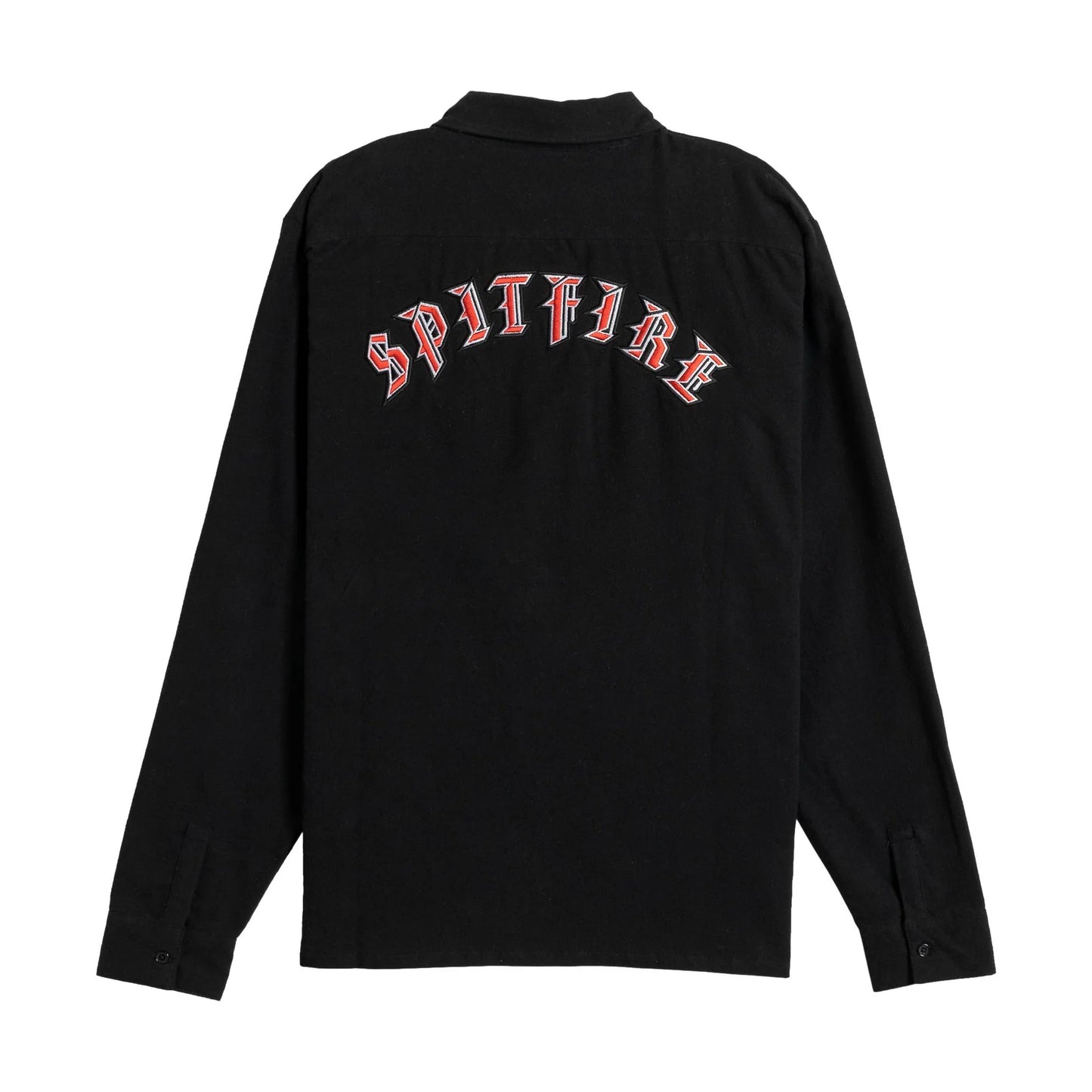 spitfire old e emb flannel shirt black