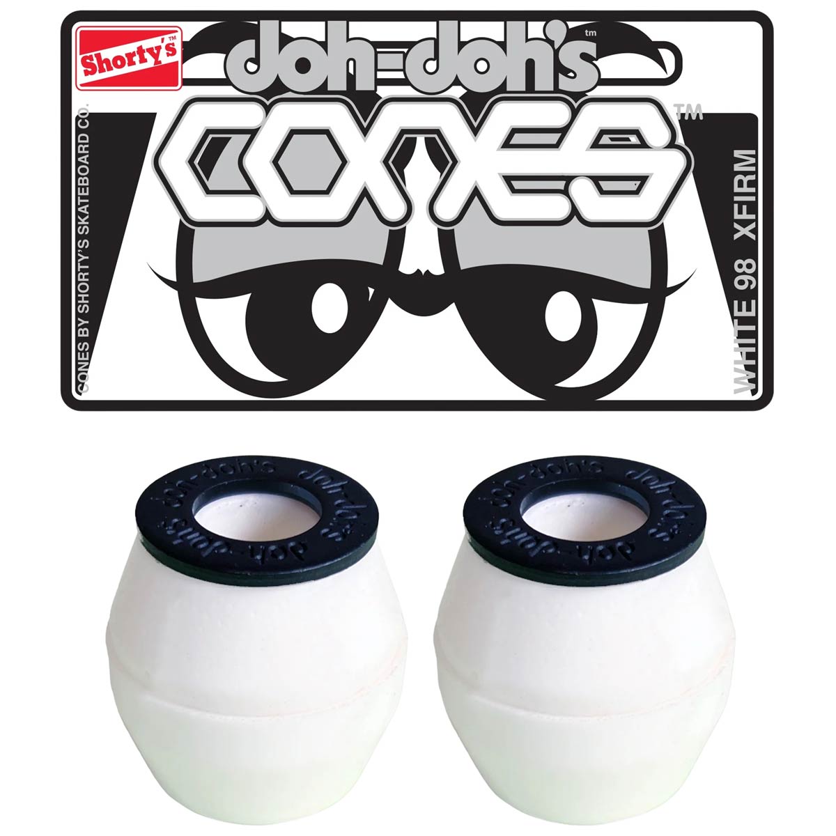 shortys doh dohs cones white 98a xtra firm bushings