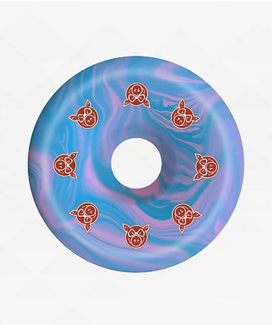 Pig 99a Conical Blue/Pink Swirl Wheels 53mm