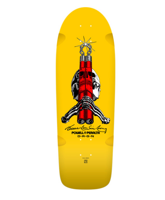 Powell Bruce Lee Skull & Nunchucks Shaped Deck 10.0