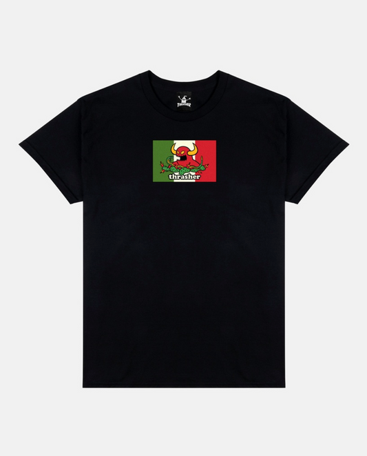 Thrasher X Toy Machine Hecho Black SS Tee