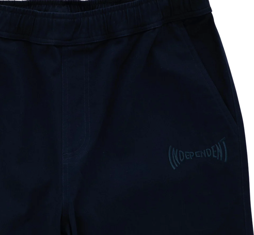 Independent Span Elastic Waist Navy Bottom Pants