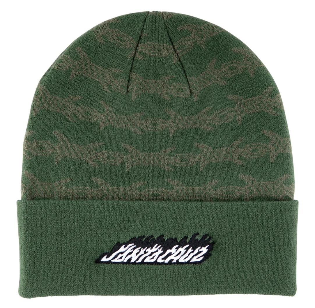 Santa Cruz Wired Flame Dot Beanie Green