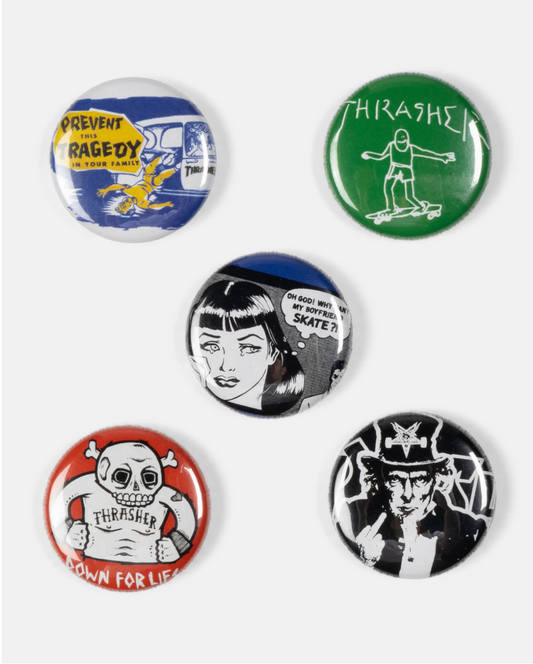 Thrasher Usual Suspects Buttons - 5 Pack