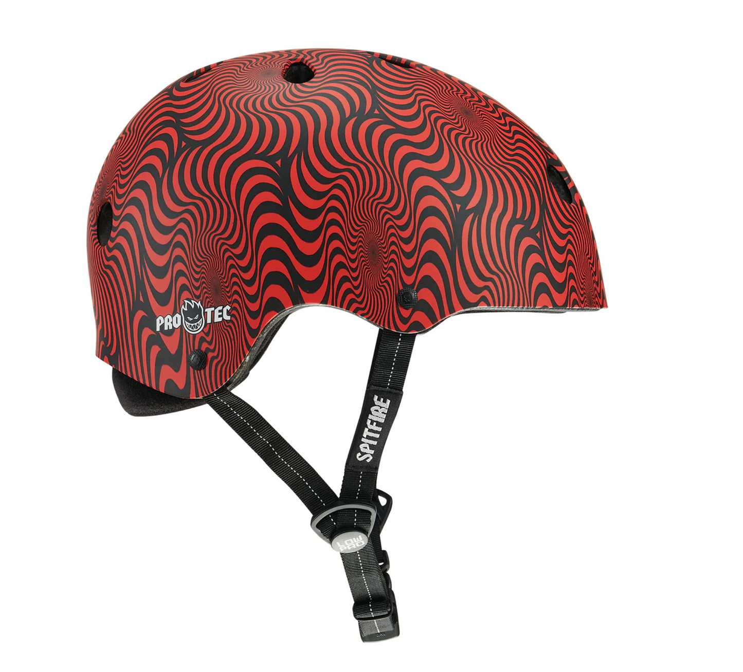 Pro Tec Low Pro Certified Spitfire Signature Edition Red Swirl Helmet