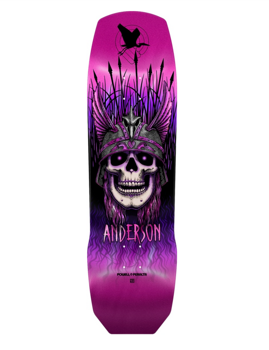 Powell Andy Anderson Heron Pink Foil 7-Ply Maple Shaped Deck 9.13
