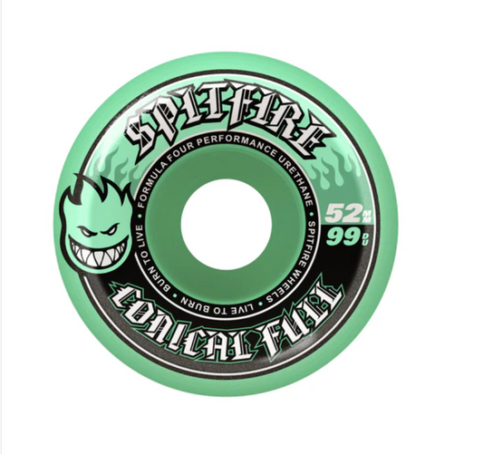 Spitfire F4 99a Conical Full Teal Wheels 52mm