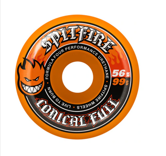 Spitfire F4 99a Conical Full Orange Wheels 56mm
