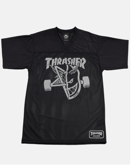 Thrasher Spitfire Thrash & Burn Football Jersey Black