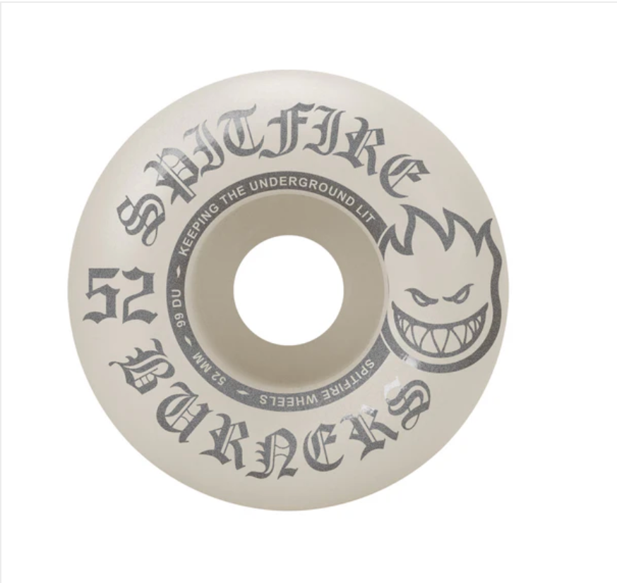 Spitfire 99a Burner White/Silver Wheels 52mm
