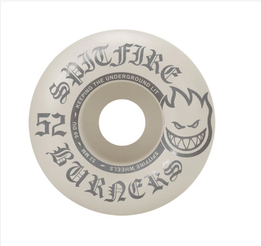 Spitfire 99a Burner White/Silver Wheels 52mm
