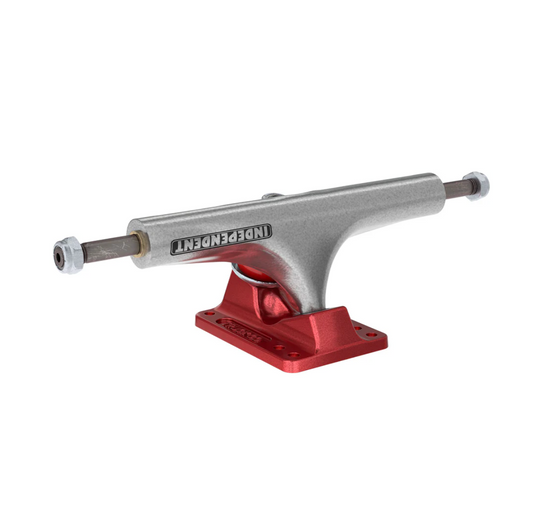 Independent 215 Stage 4 Hollow Bar Logo Silver Ano Red Trucks