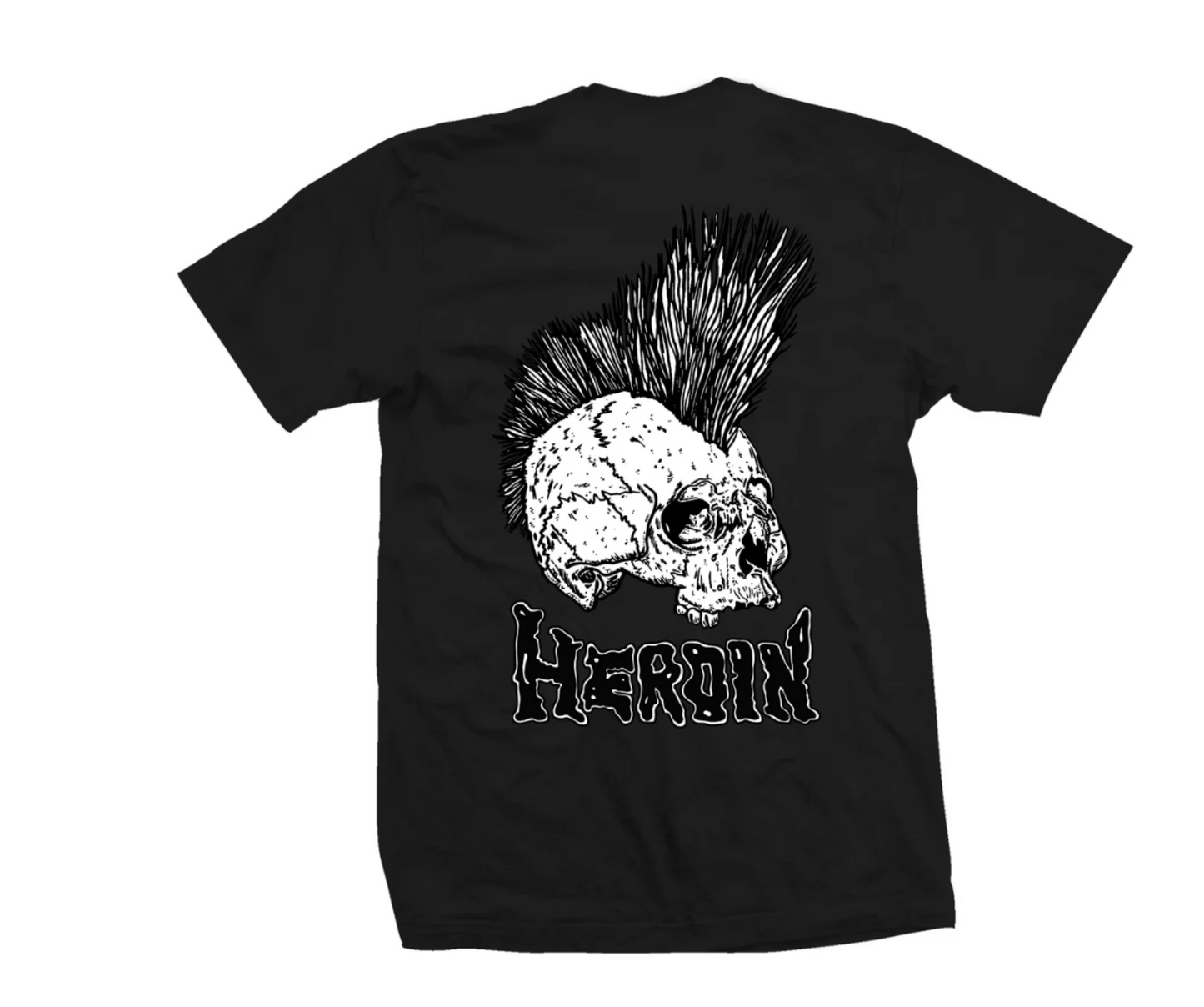 Heroin Punk Skull Black SS Shirt L