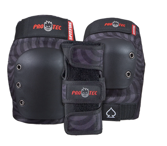 Pro Tec Youth Street Gear 3 Pack Pad Set Spitfire Signature Edition
