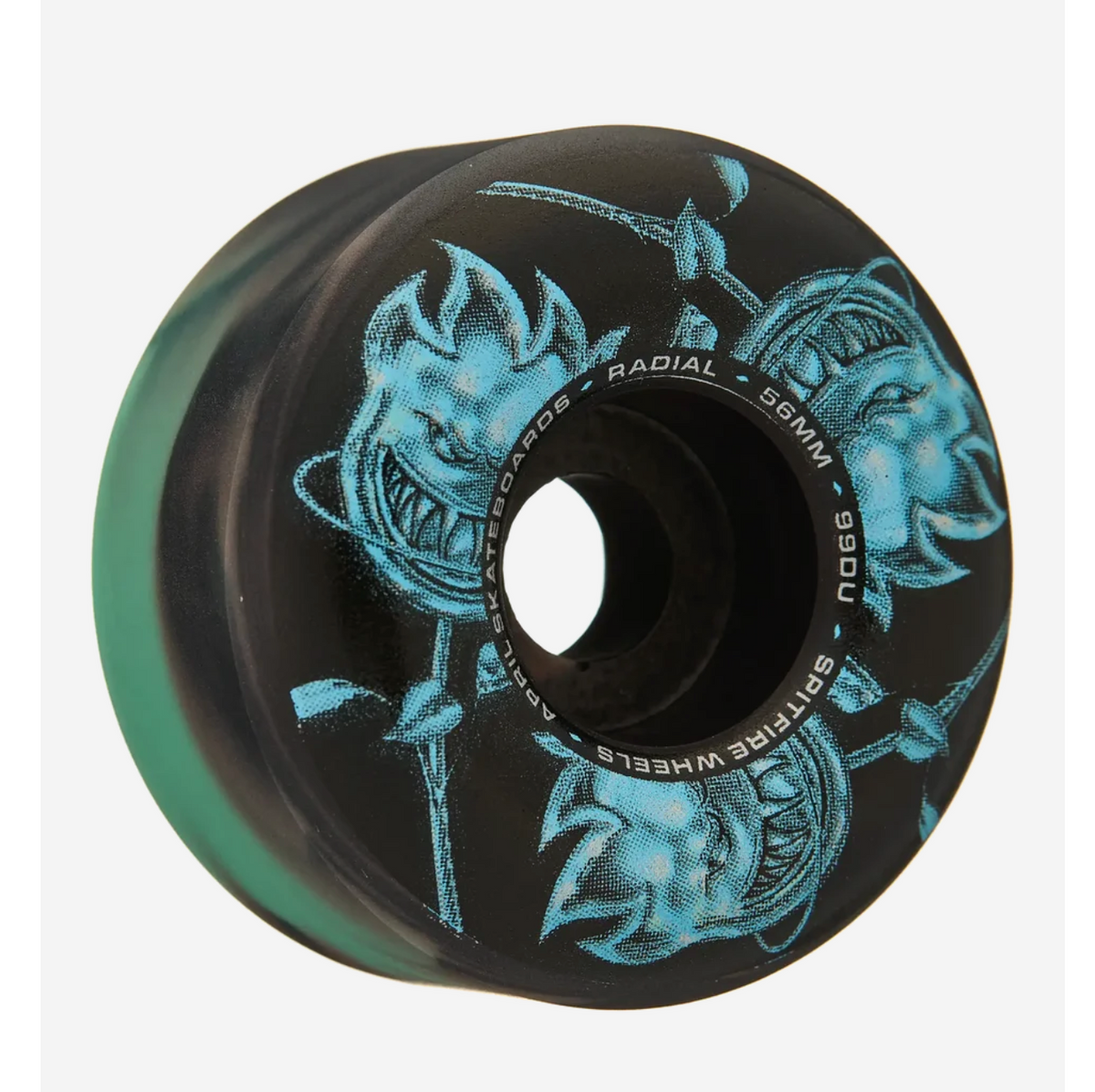 Spitfire F4 99a SF x April Bighead Rose Radial Black/Blue Swirl Wheels 54mm