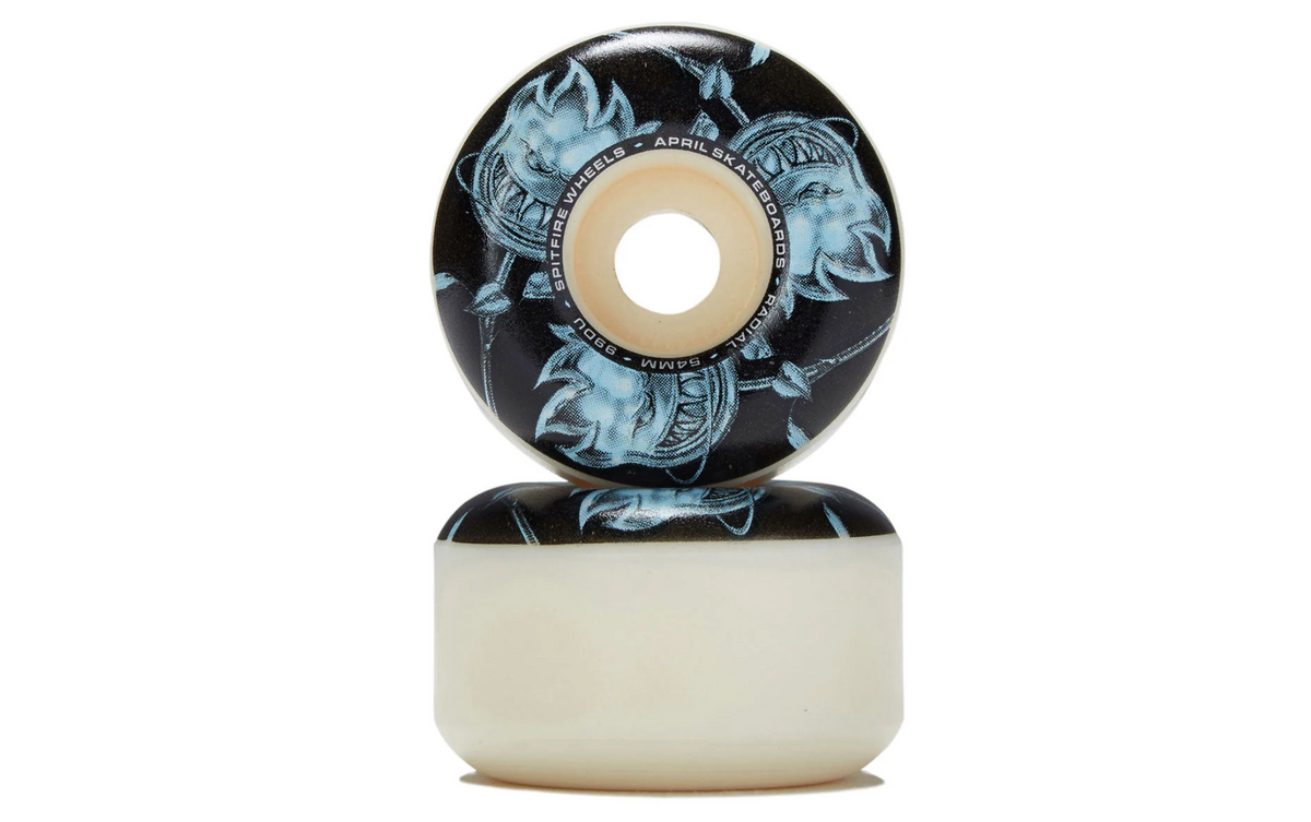 Spitfire F4 99a SF x April Bighead Rose Radial Black/Blue Nat Wheels 54mm