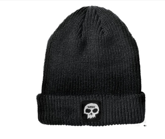 Zero Patch Skull Beanie Black