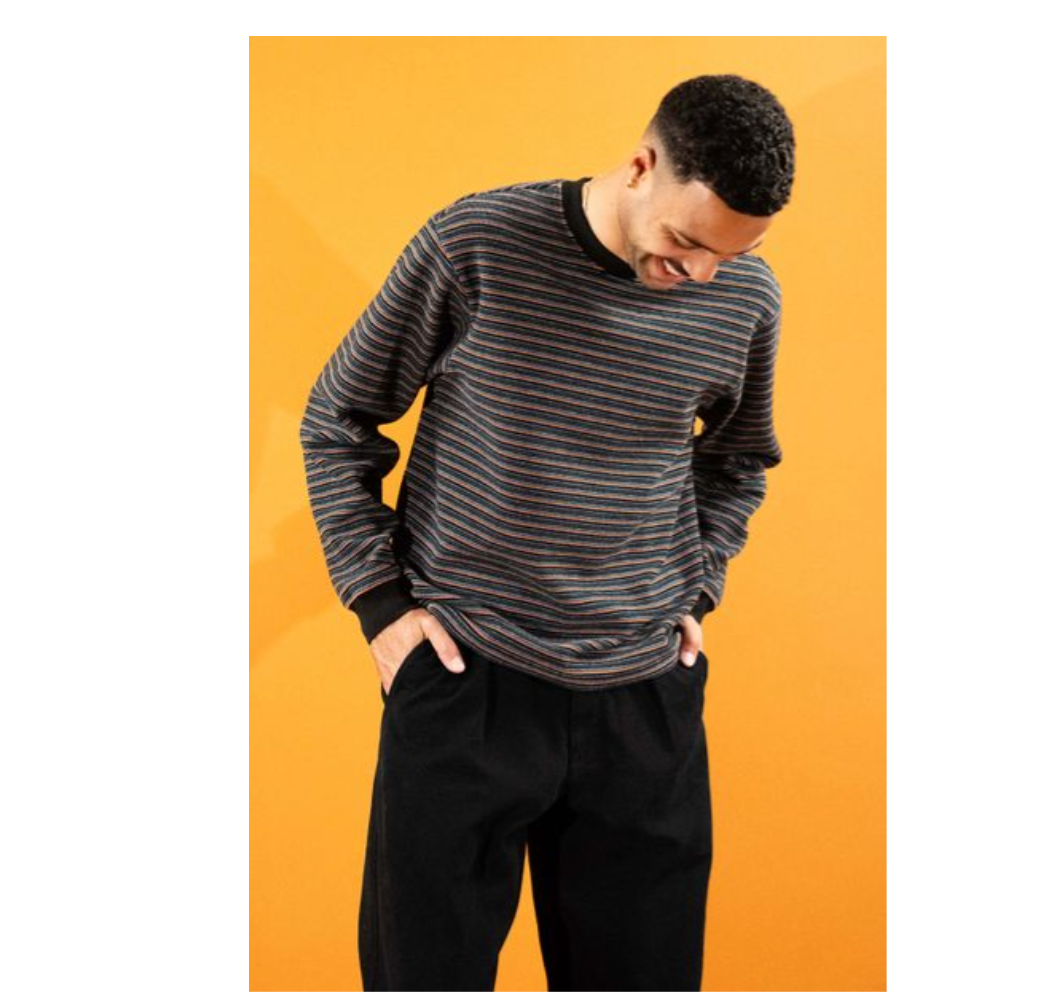 Quasi Verve Long Sleeve Striped Tee Black