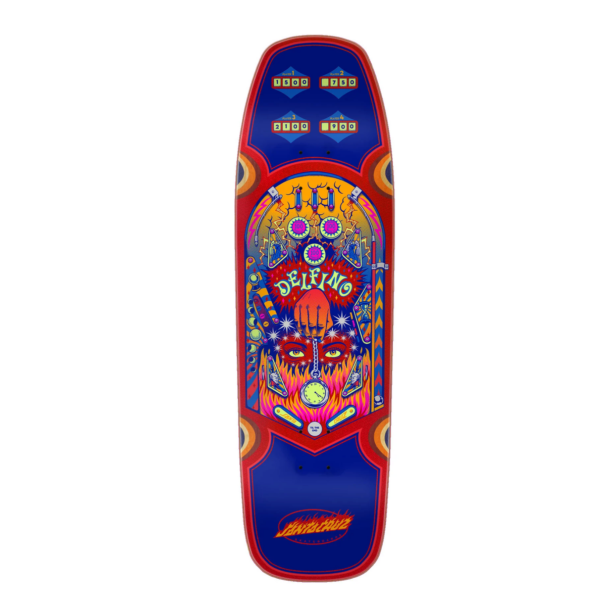Santa Cruz Delfino Pinball Pro Shaped Deck 9.14