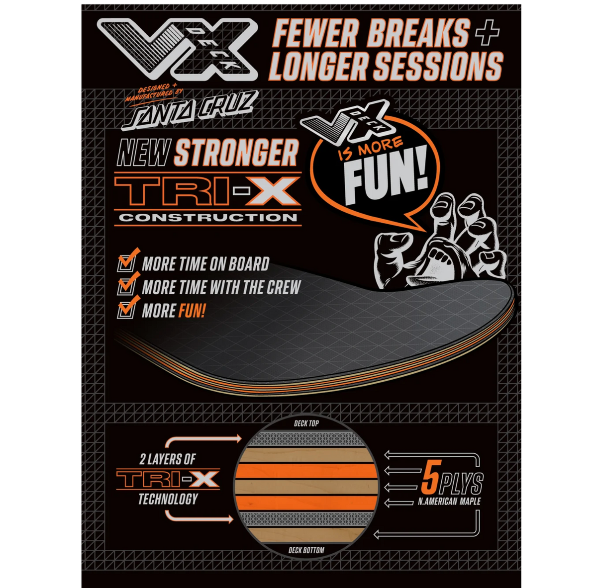 Santa Cruz OBrien Reaper Hand VX Deck 9.00