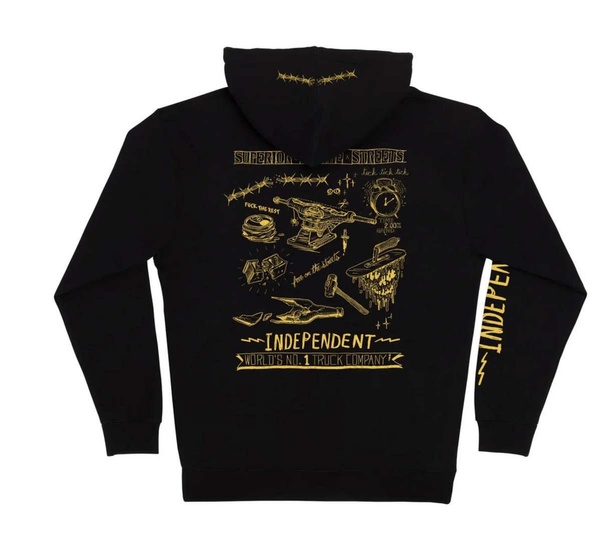 Independent Bratrud Notebook Zip Hooded Heavyweight Sweatshirt Black M
