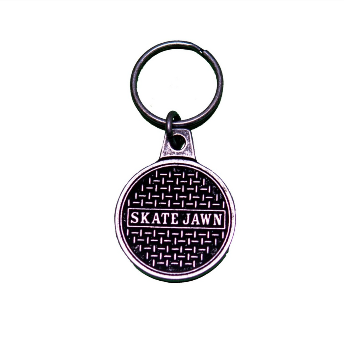 Skate Jawn Sewer Cap Metal Keychain