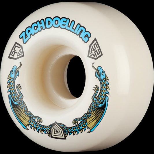 Powell Dragon Formula 97a Blue Zach Doelling V1 Wheels 52mm