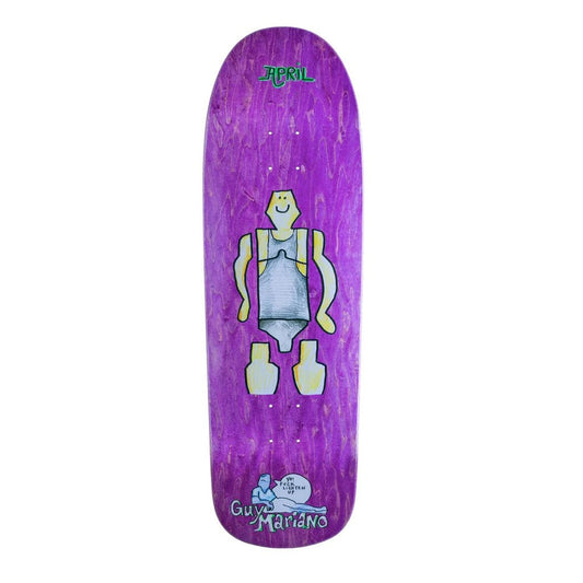 april guy by gonz purple 90s shaped deck 9.6