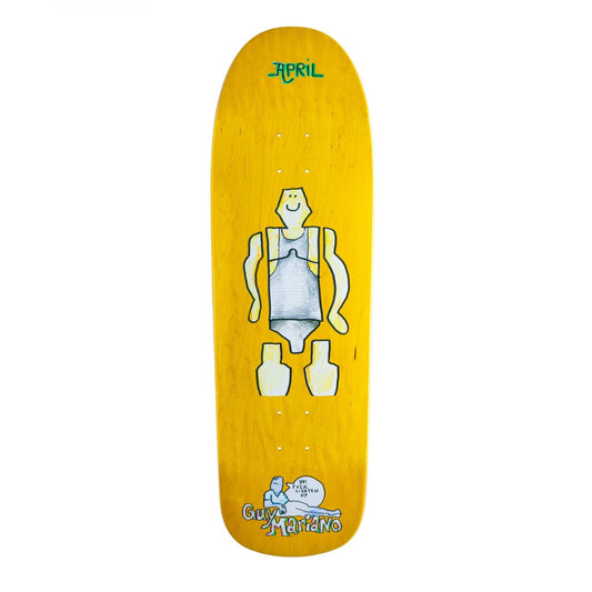 april guy by gonz yellow 90s shaped deck 9.6