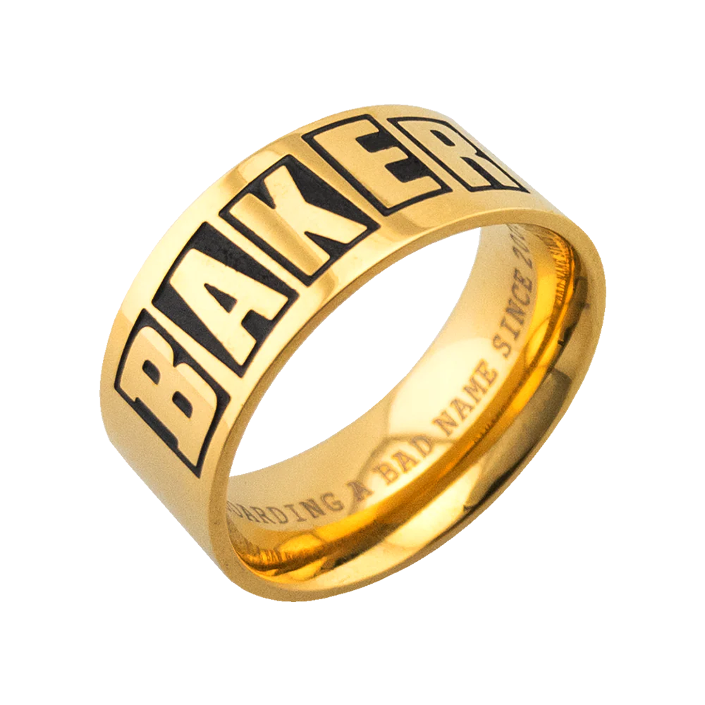 baker brand logo gold ring