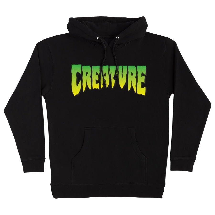 creature logo heavyweight pullover hoodie black