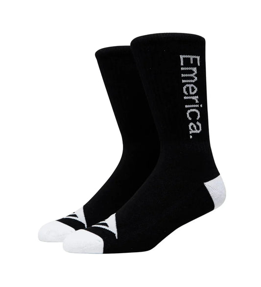 emerica pure crew sock black white