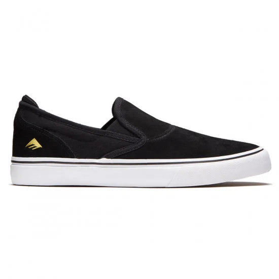 emerica wino g6 slip on shoe black white gold