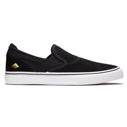 emerica wino g6 slip on shoe black white gold