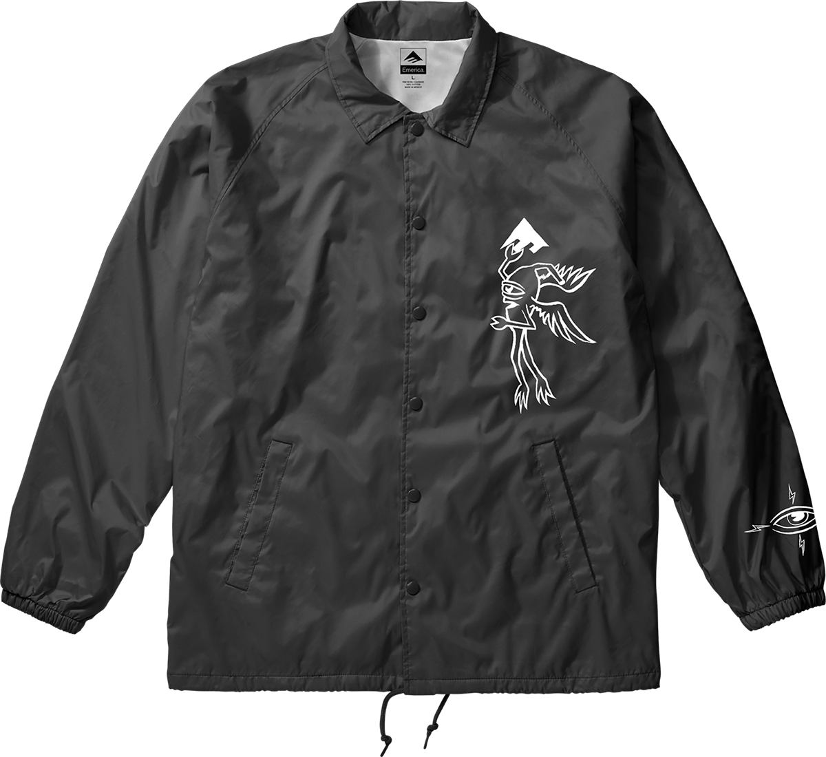 emerica x toy machine coaches jacket black