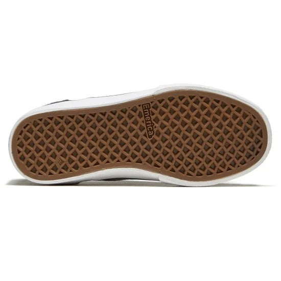 emerica youth wino g6 slip on shoe black white gold
