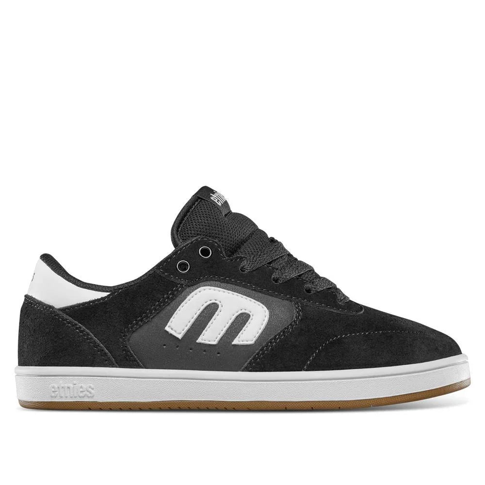 etnies kids windrow shoe black white gum 2.5c