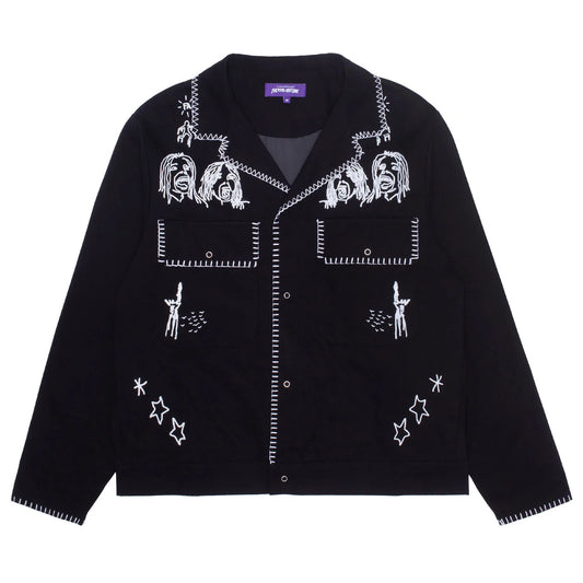 fucking awesome embroidered mechanics jacket black