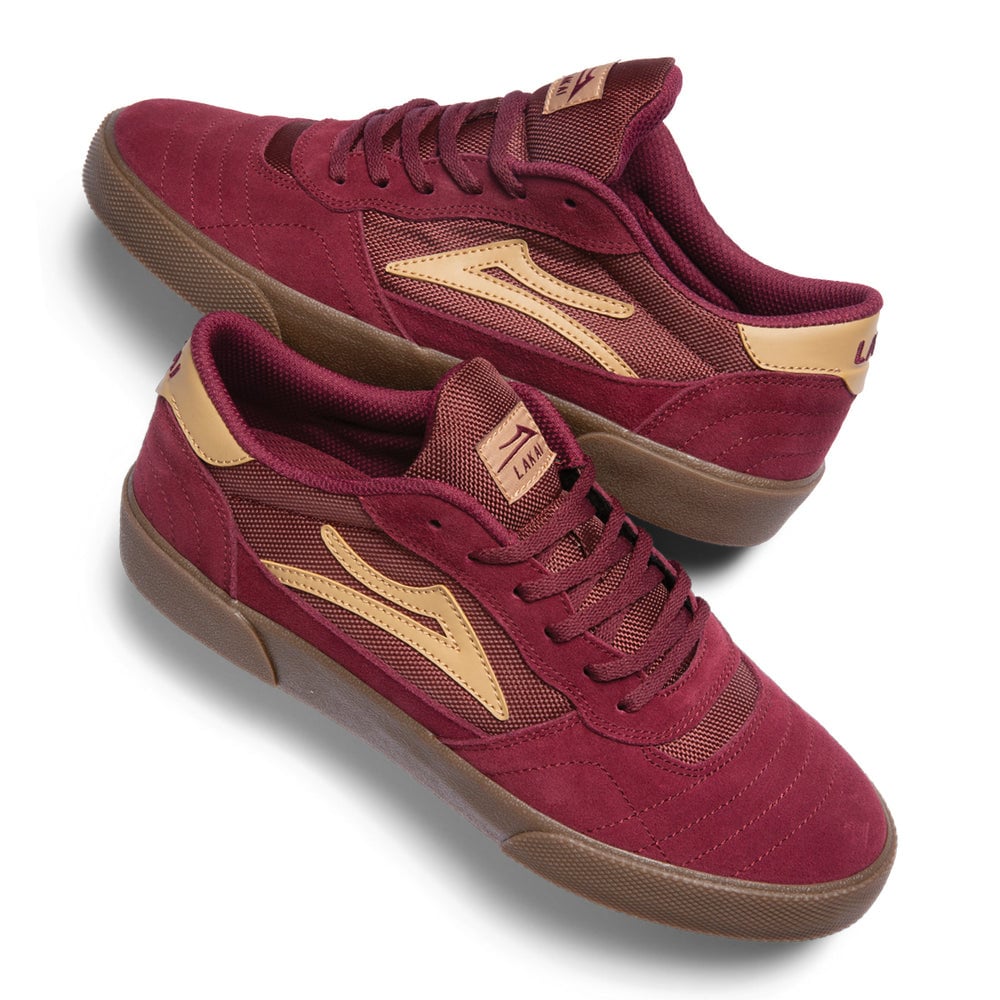 lakai cambridge kids shoe burgundy suede 1.0c