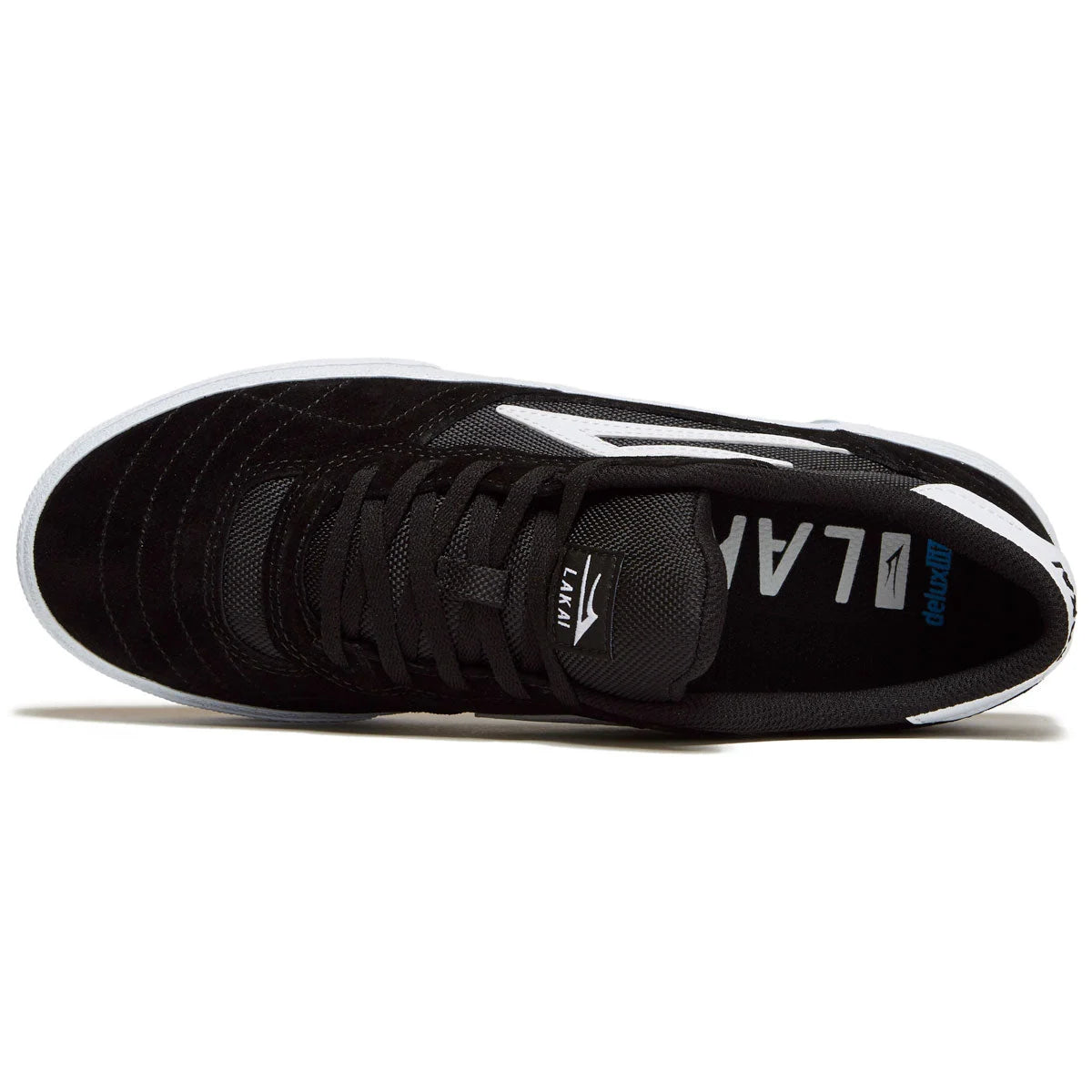lakai cambridge shoe black white suede