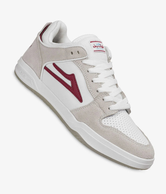 lakai telford low shoe white red suede 12