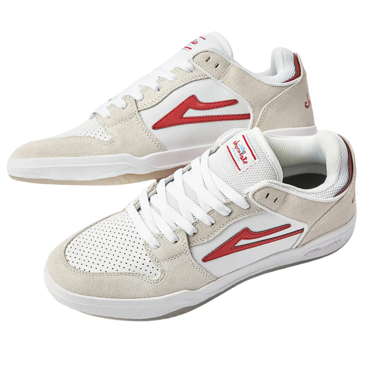 lakai telford low shoe white red suede 12