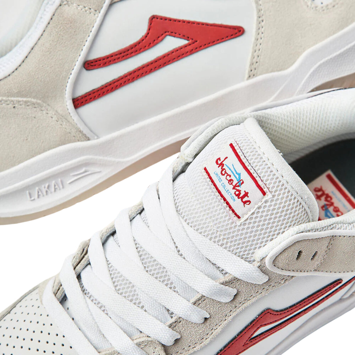 lakai telford low shoe white red suede 12