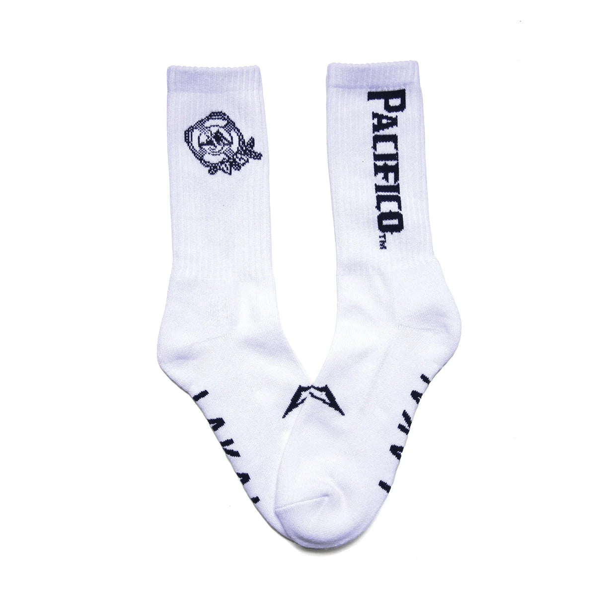 lakai x pacifico crew socks white