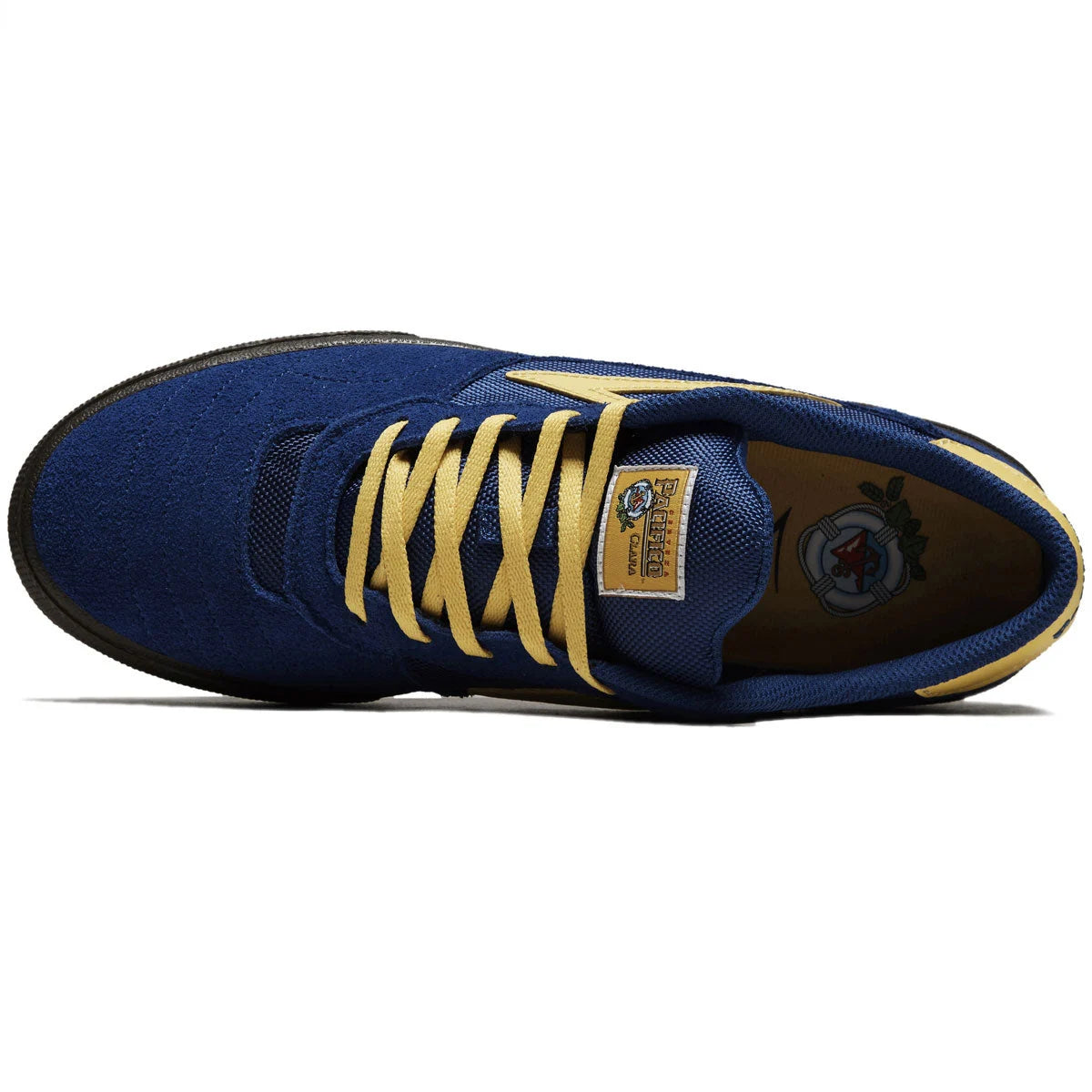 pacifico x lakai cambridge shoe blue yellow suede 6