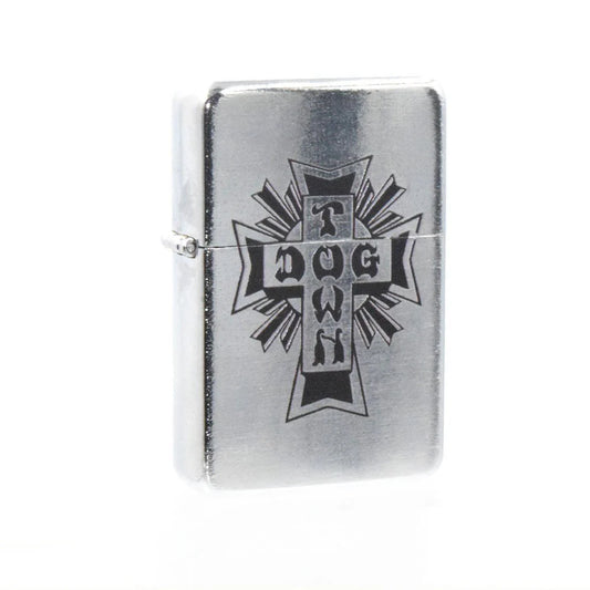 dogtown cross logo flip lighter silver black
