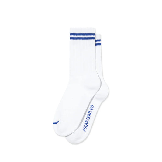 polar 2 stripes rib socks white blue 7 - 9