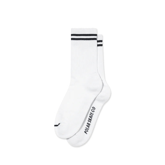 polar 2 stripes rib socks white black 7 - 9