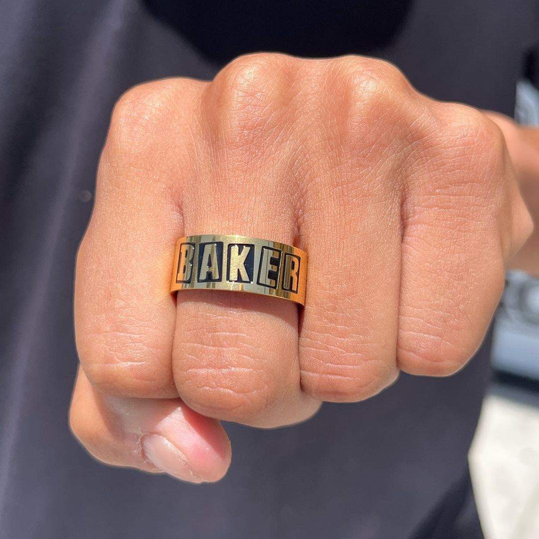 baker brand logo gold ring