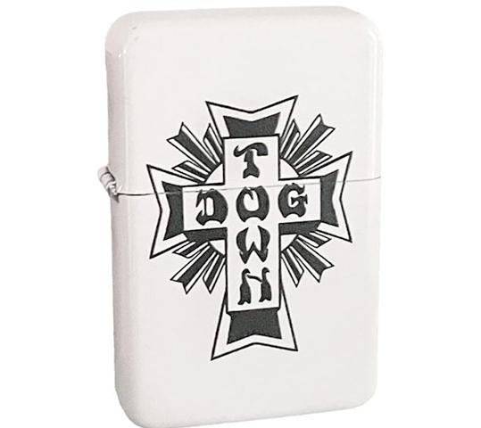 dogtown cross logo flip lighter white black